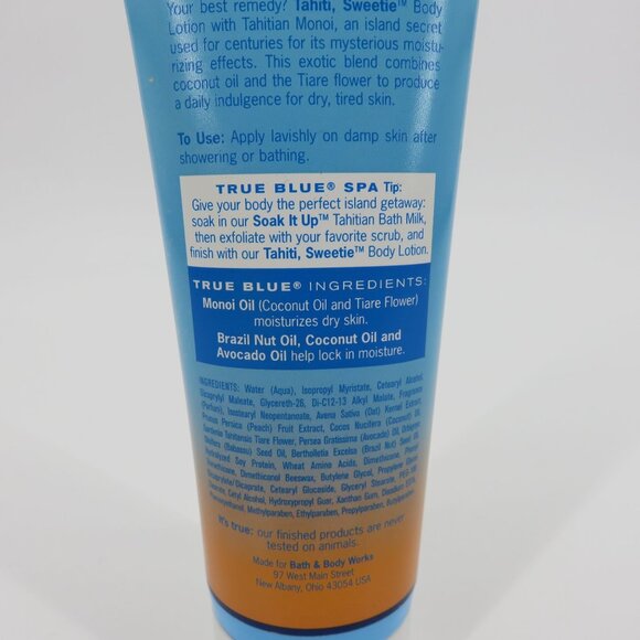 True Blue Spa Tahiti Sweetie Monoi Oil Body Lotion 8oz USED See Current Weight - Picture 9 of 12